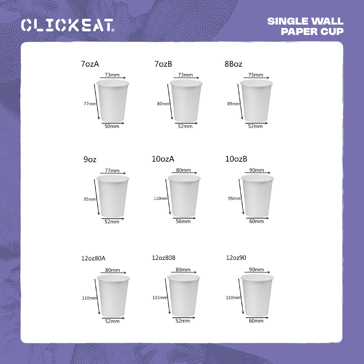 9oz Single Paper cup with water based liner