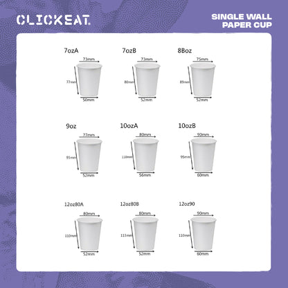 9oz Single Paper cup with water based liner