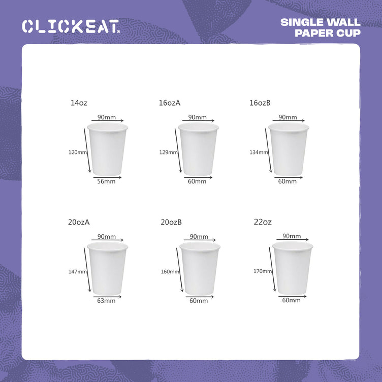 20oz Single Paper cup with water  based liner