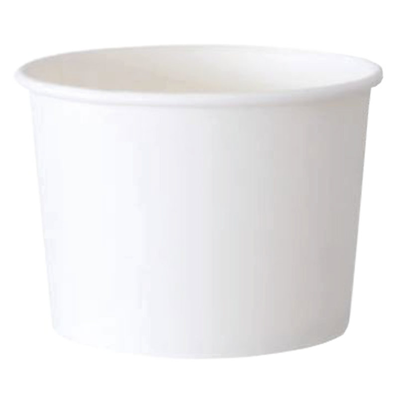 8oz soup paper bowl with water based liner. 96 diam