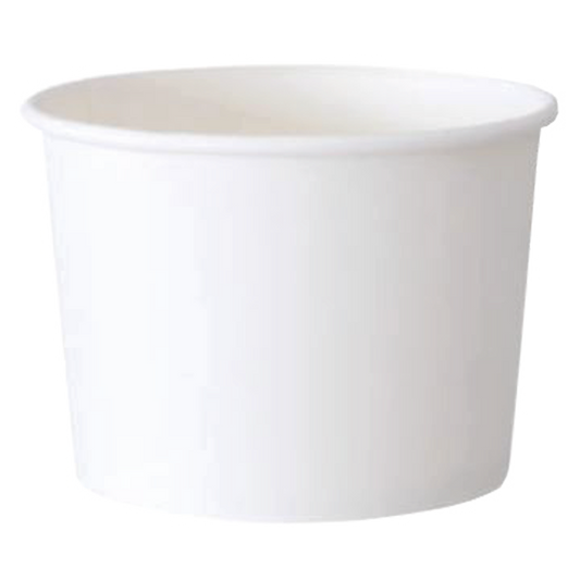 8oz soup paper bowl with water based liner. 96 diam